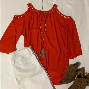 Daniel Rainn Cold Shoulder Blouse